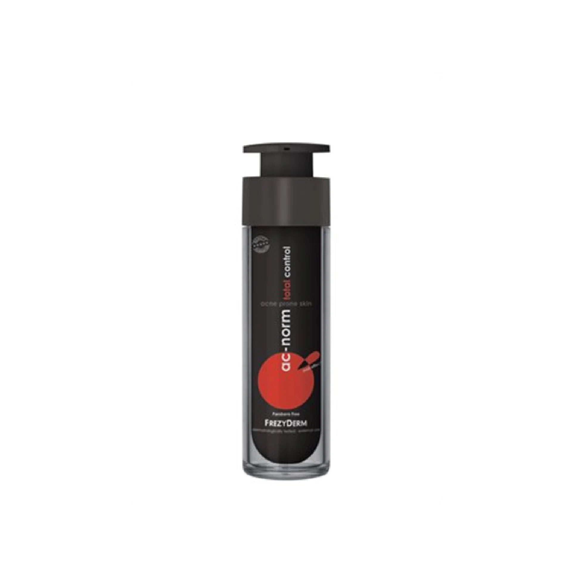 Frezyderm Ac-Norm Total Control Cream for effective acne treatment, with plant extracts and gentle exfoliation.