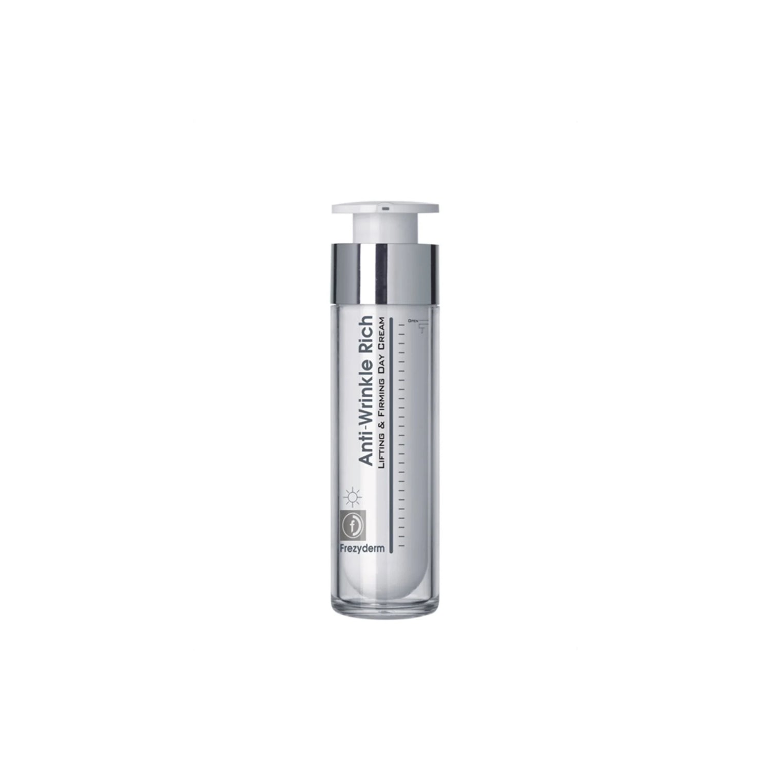 Frezyderm Anti-Wrinkle Rich Day Cream for wrinkle reduction and firming care.