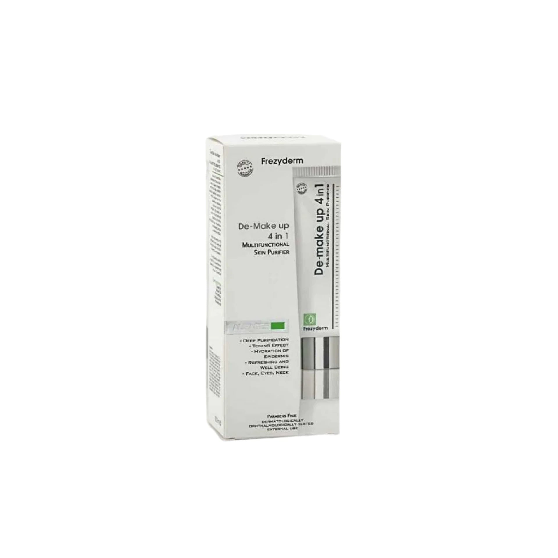FrezyDerm De-Make Up 4 in 1 gentle cleansing milk.