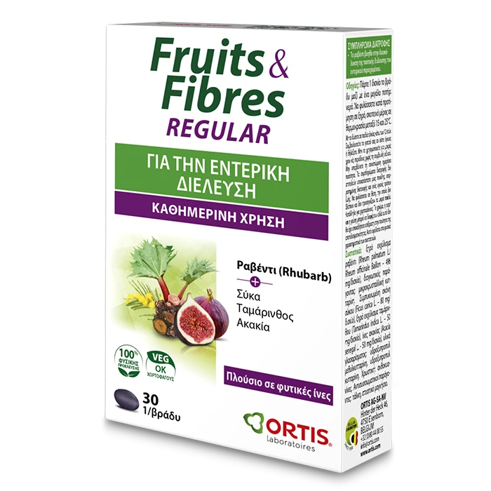 Ortis Fruits&amp;Fibres Regular Tablets - Intestinal transit support with natural fibers.