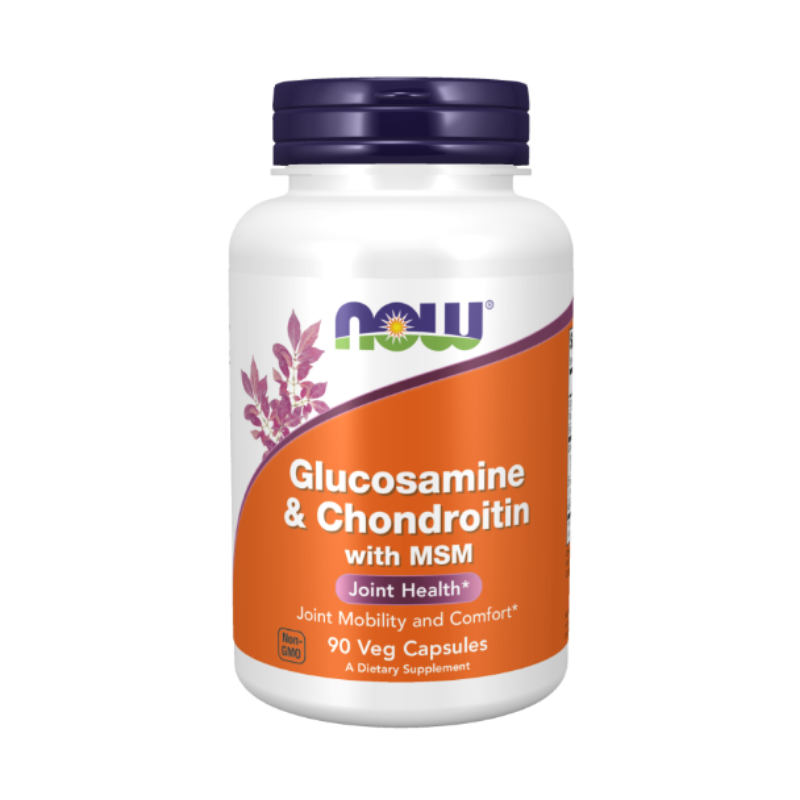 NOW Foods Glucosamine &amp; Chondroitin with MSM Veg Capsules - Joint mobility and comfort support.