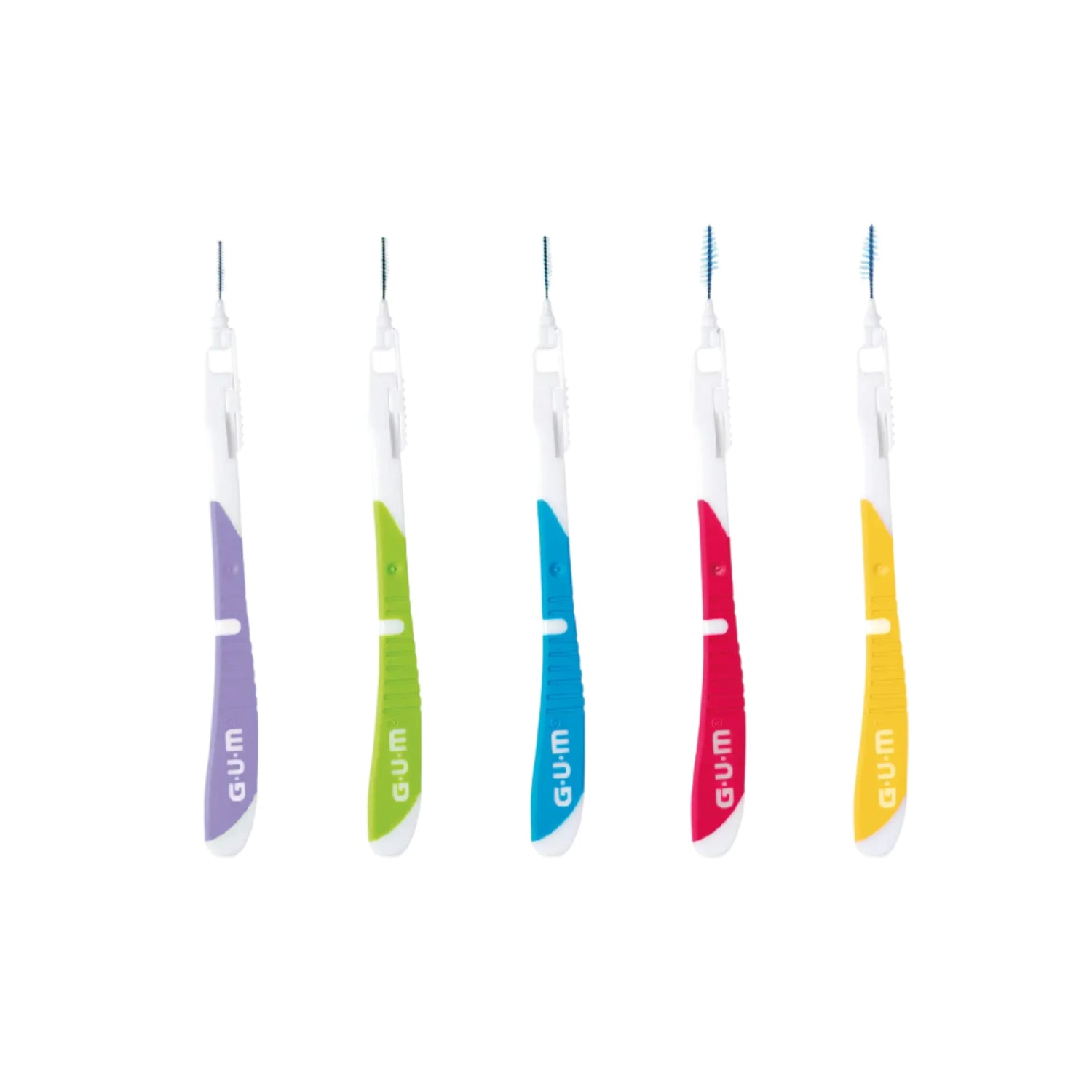 GUM Bi-Direction Interdental Brushes for precise cleaning between teeth and gums.