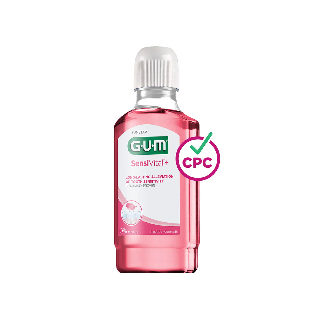 GUM SensiVital+ Mouthwash for sensitive teeth relief and enamel protection.