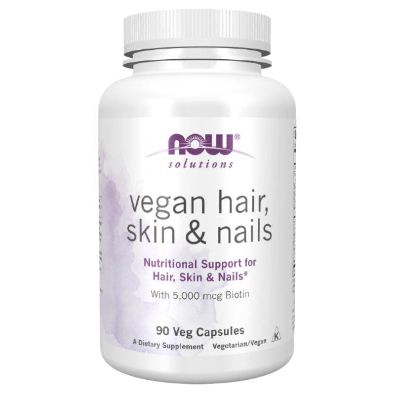 NOW Foods Hair, Skin &amp; Nails Vegan Veg Capsules - Nutritional support for hair, skin, and nails.