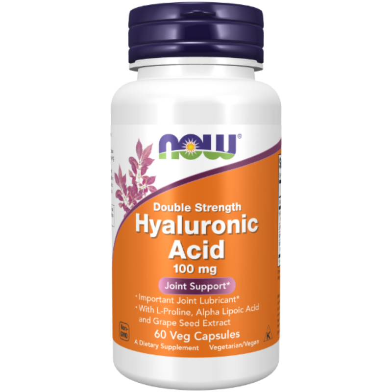 NOW Foods Hyaluronic Acid Double Strength 100 mg Veg Capsules - Joint support.