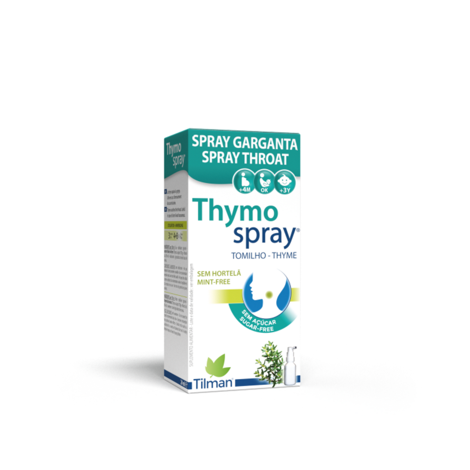 Thymospray throat spray bottle with concentrated thyme extract.