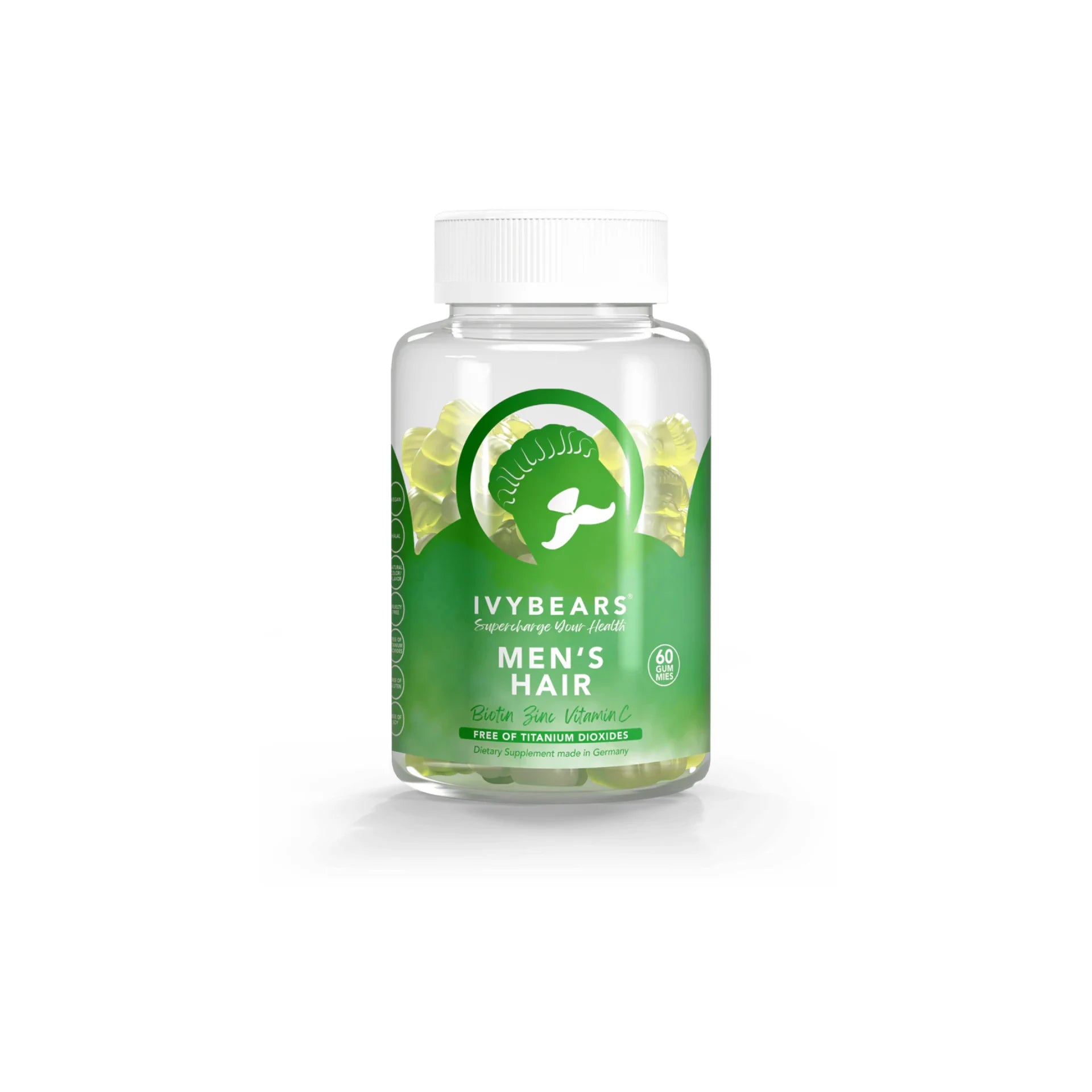 Ivybears Men’s Hair Vitamins – Gummies for healthy hair growth and strength, specially designed for men.