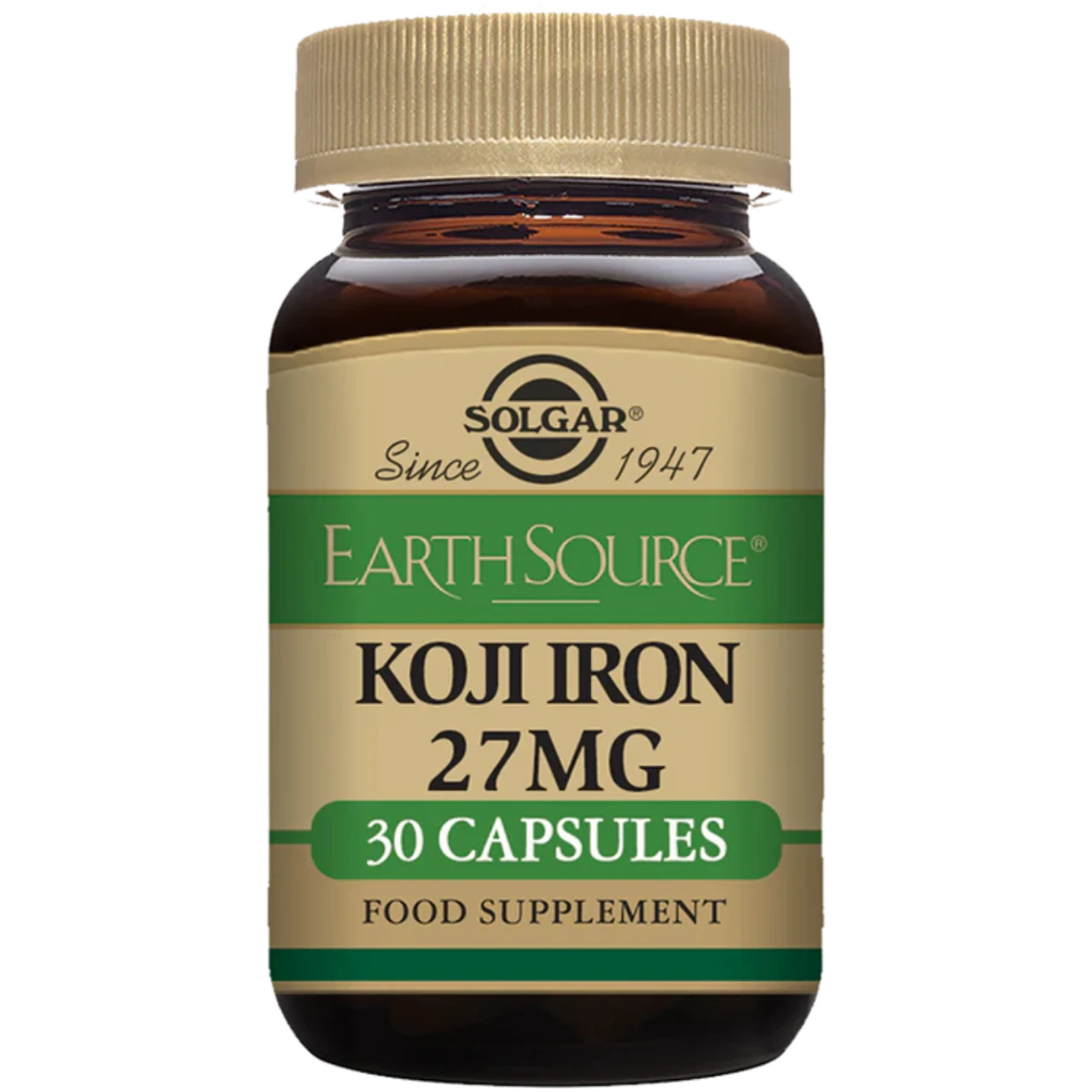 Solgar Earth Source Food Fermented Koji Iron 27 mg - Gentle, high-absorption iron supplement.