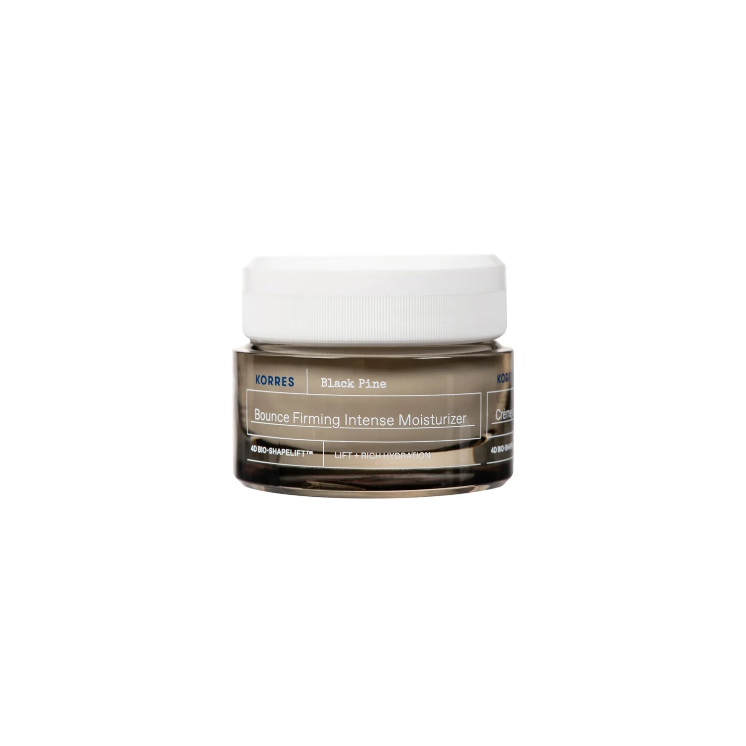 Korres Black Pine Bounce Firming Intense Moisturiser in a jar.
