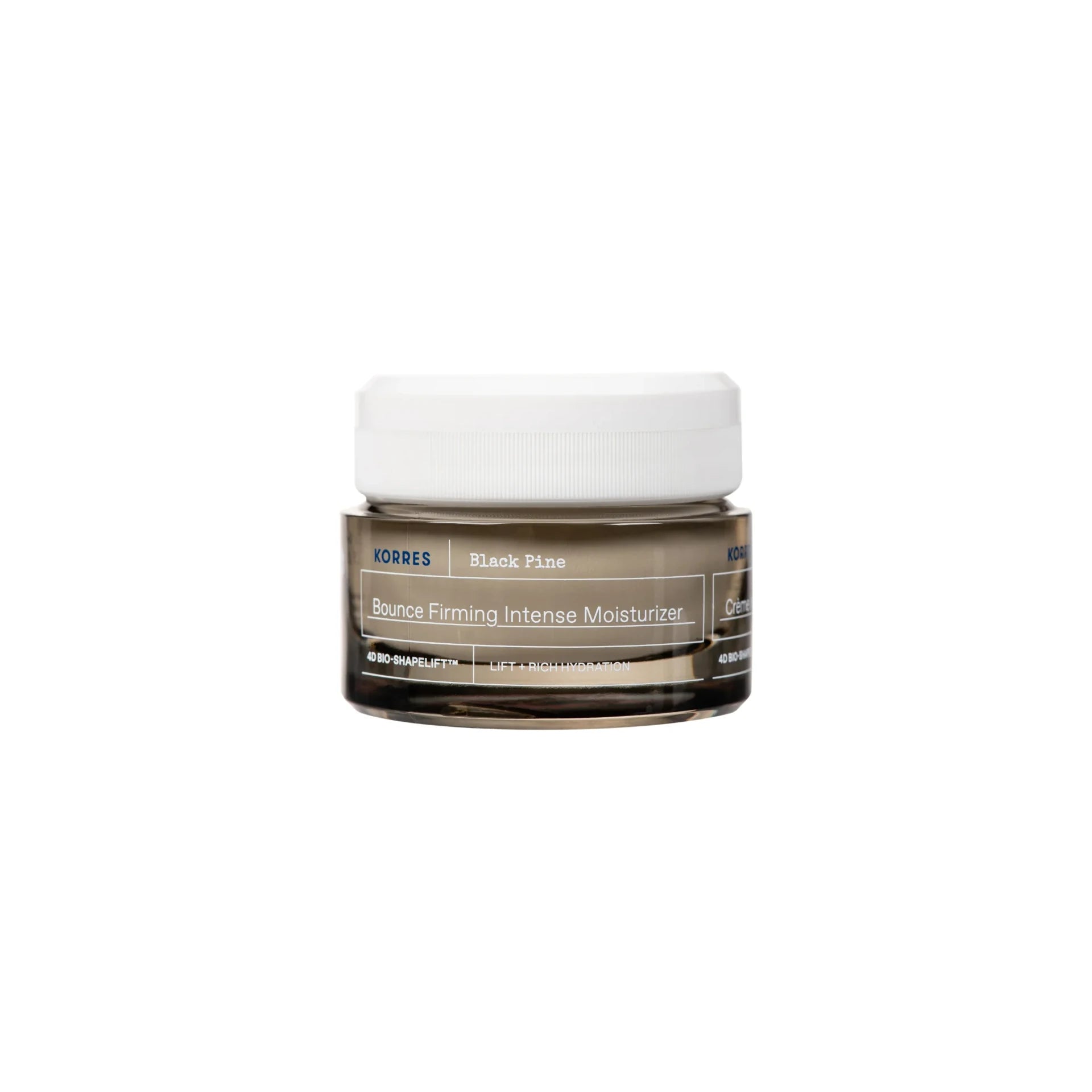 Korres Black Pine Bounce Firming Intense Moisturiser in a jar.