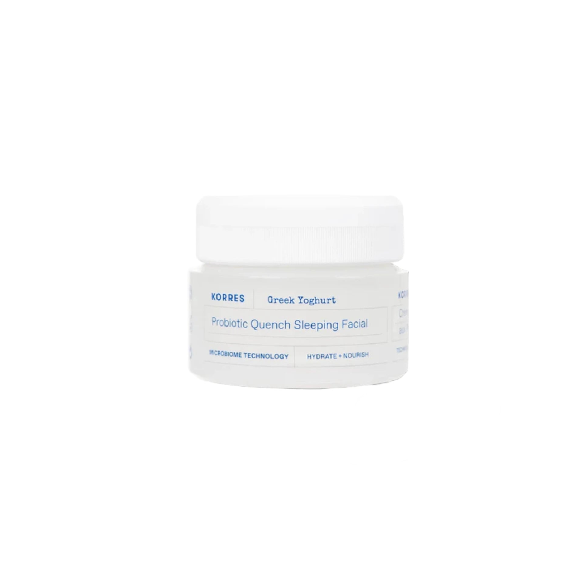 Korres Greek Yoghurt Probiotic Quench Sleeping Facial – Hydrating overnight facial with Greek yoghurt and hyaluronic acid for replenished, radiant skin.