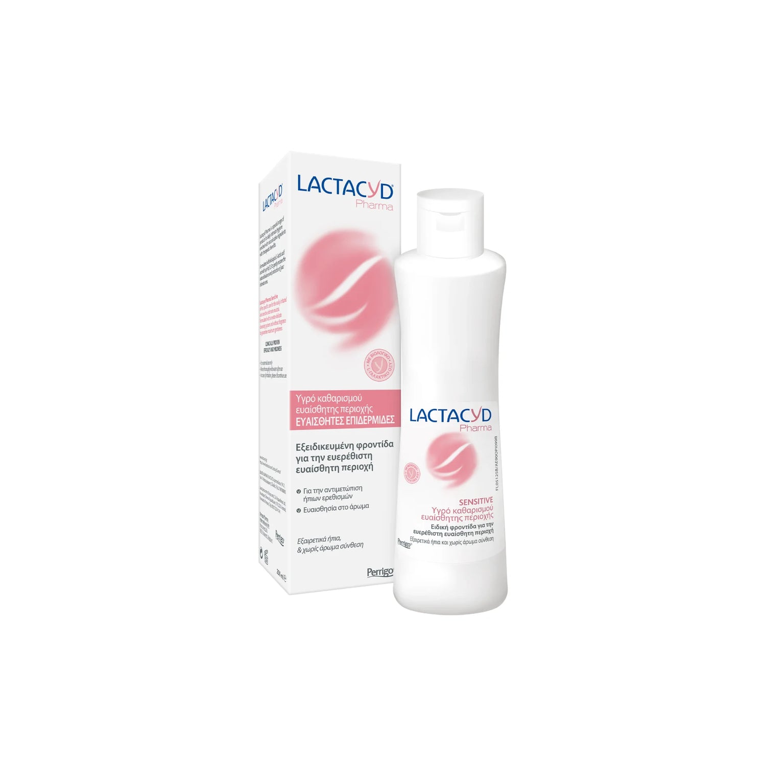 Lactacyd Pharma Sensitive Intimate Wash for delicate and sensitive skin.