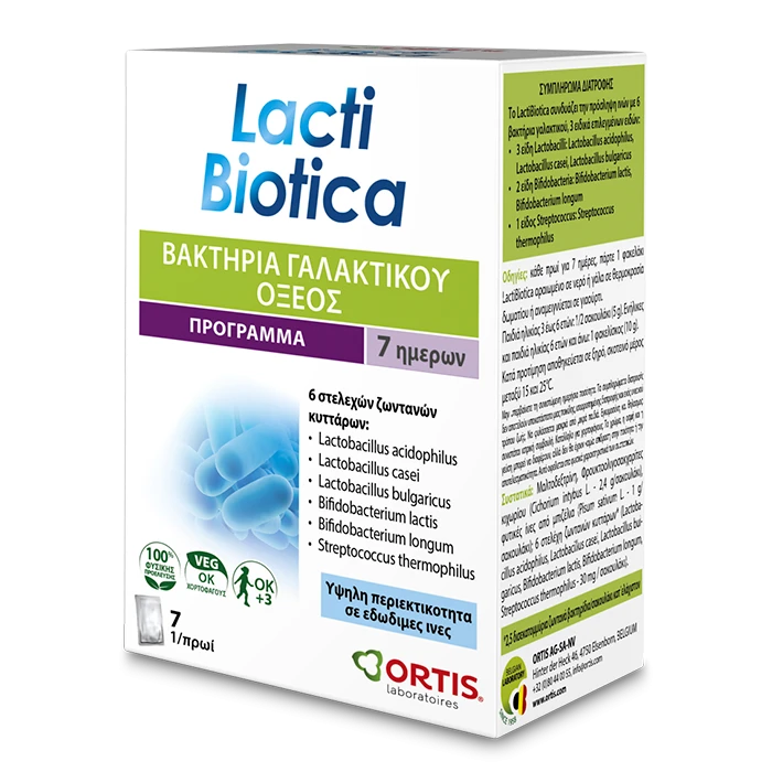 Ortis Lactibiotica Sachets - Gut health support with lactic acid bacteria.