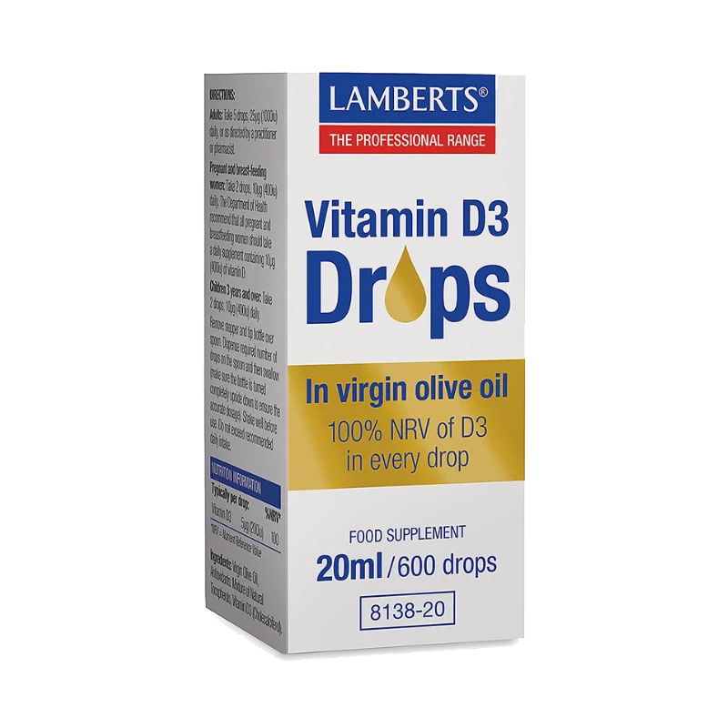 Lamberts Vitamin D3 Drops - Bone health and immune support.