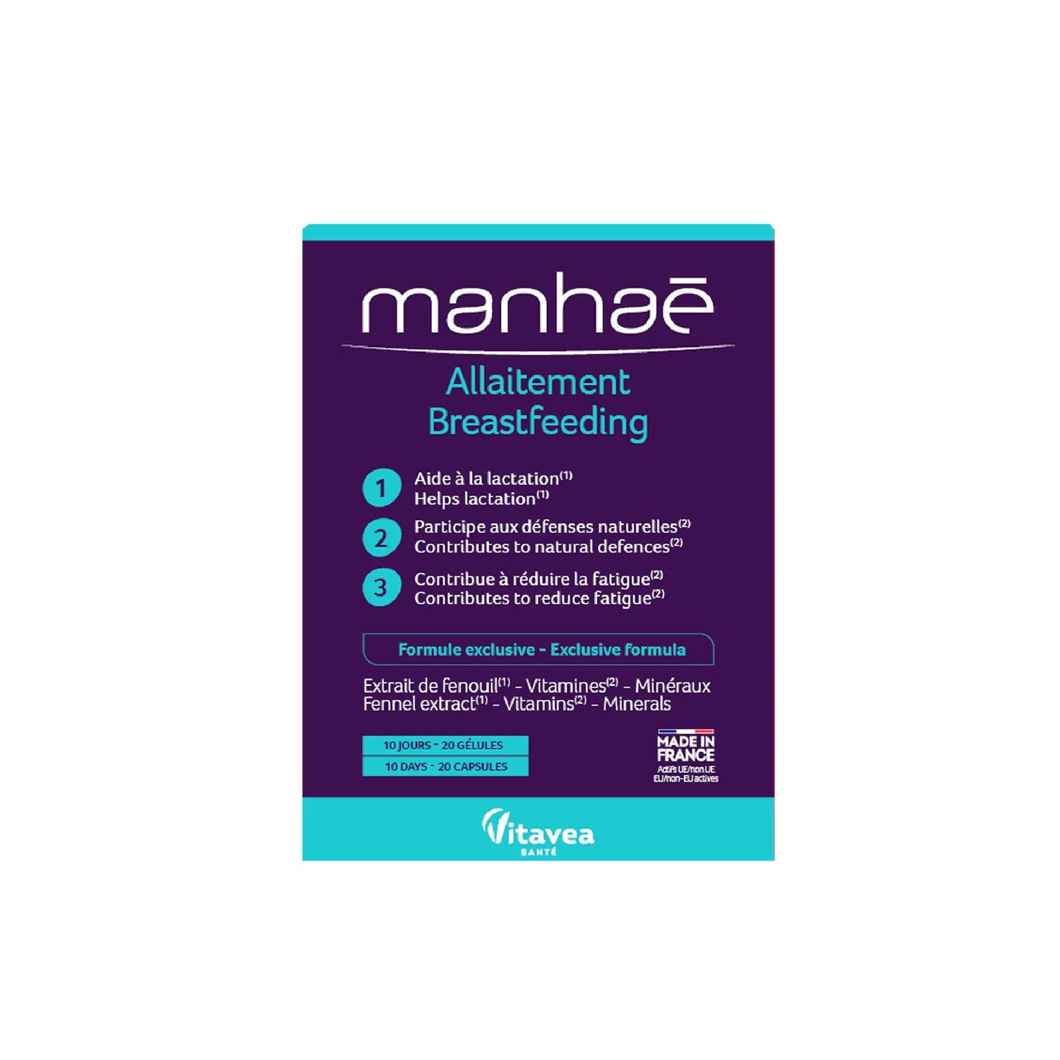 Manhaé Breastfeeding capsules for lactation and maternal vitality.