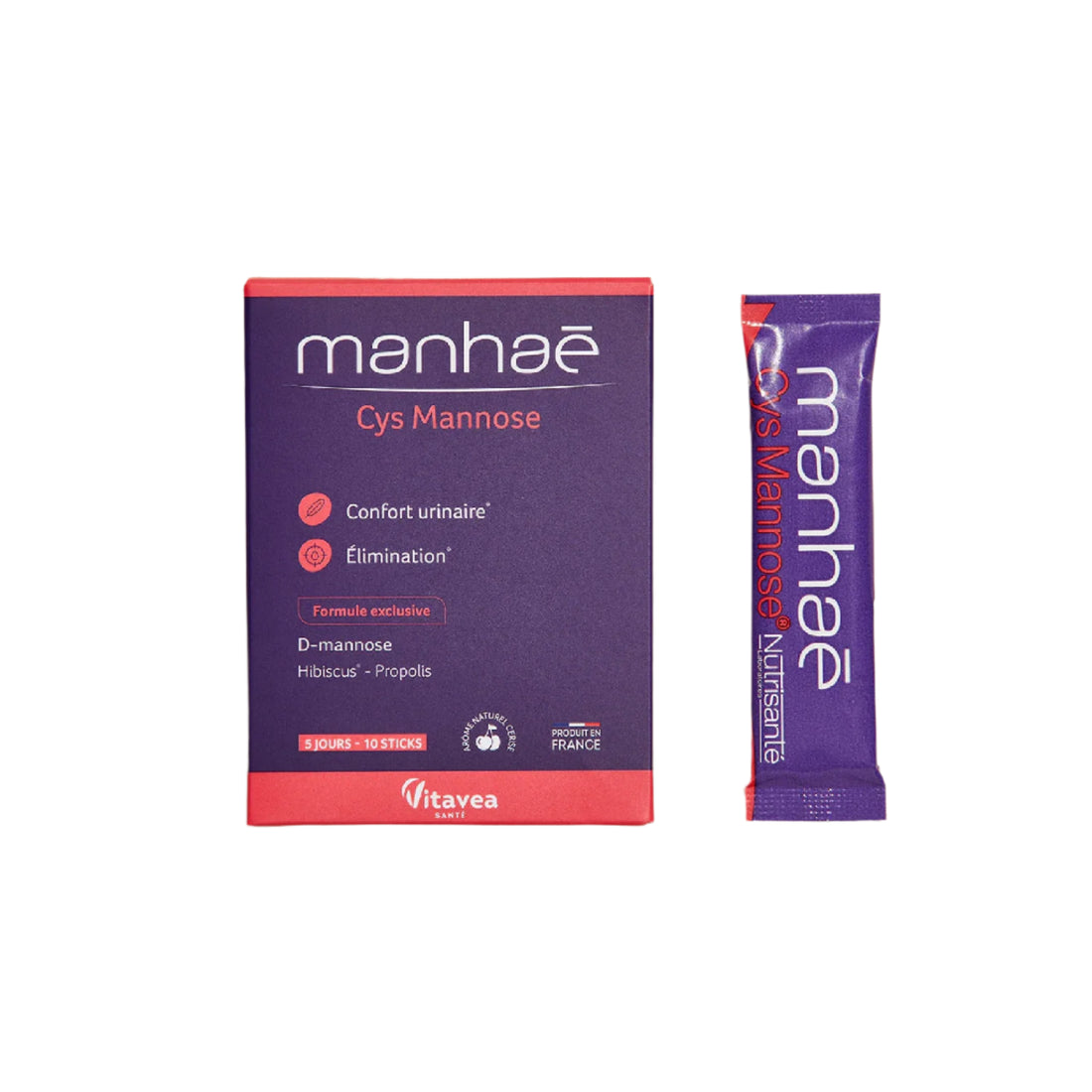 Manhaé Cys Mannose sticks for urinary comfort and elimination.