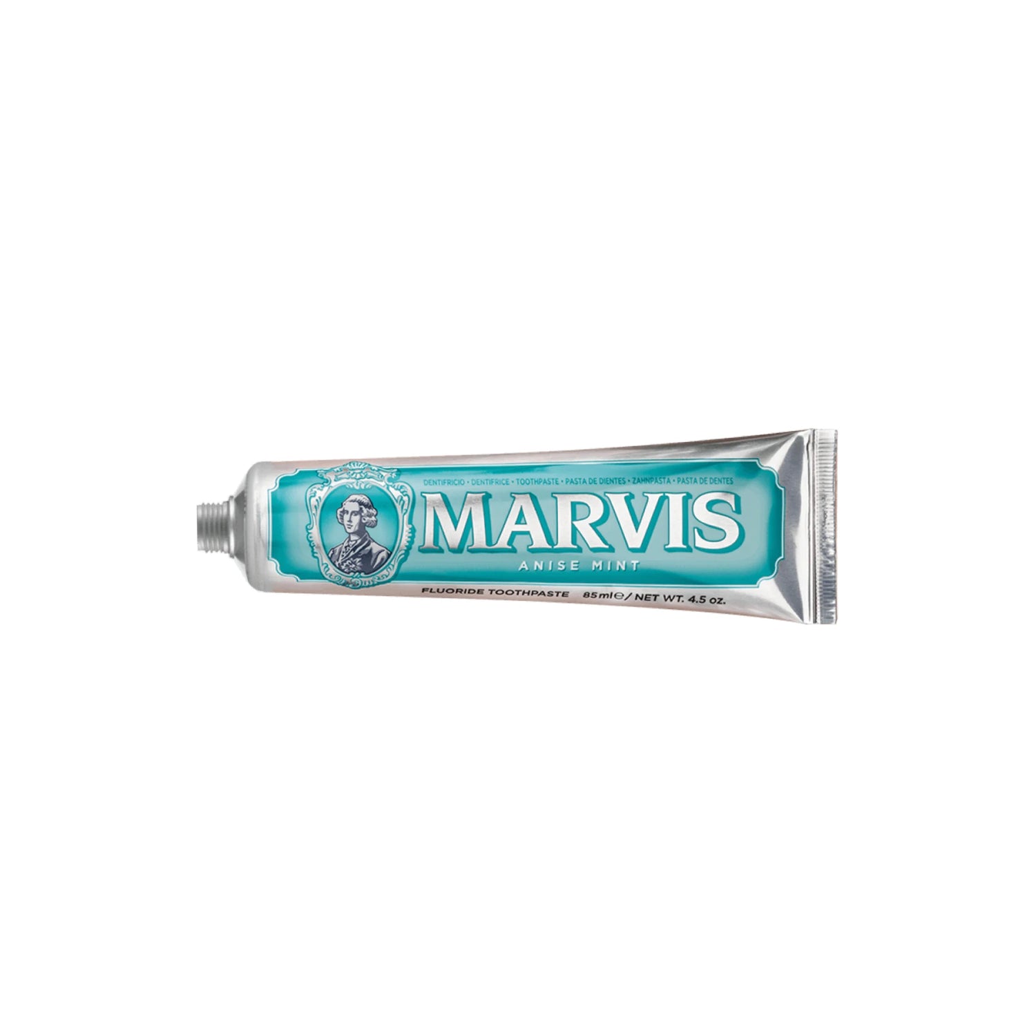 Marvis Anise Mint Toothpaste in a stylish tube with an elegant design.