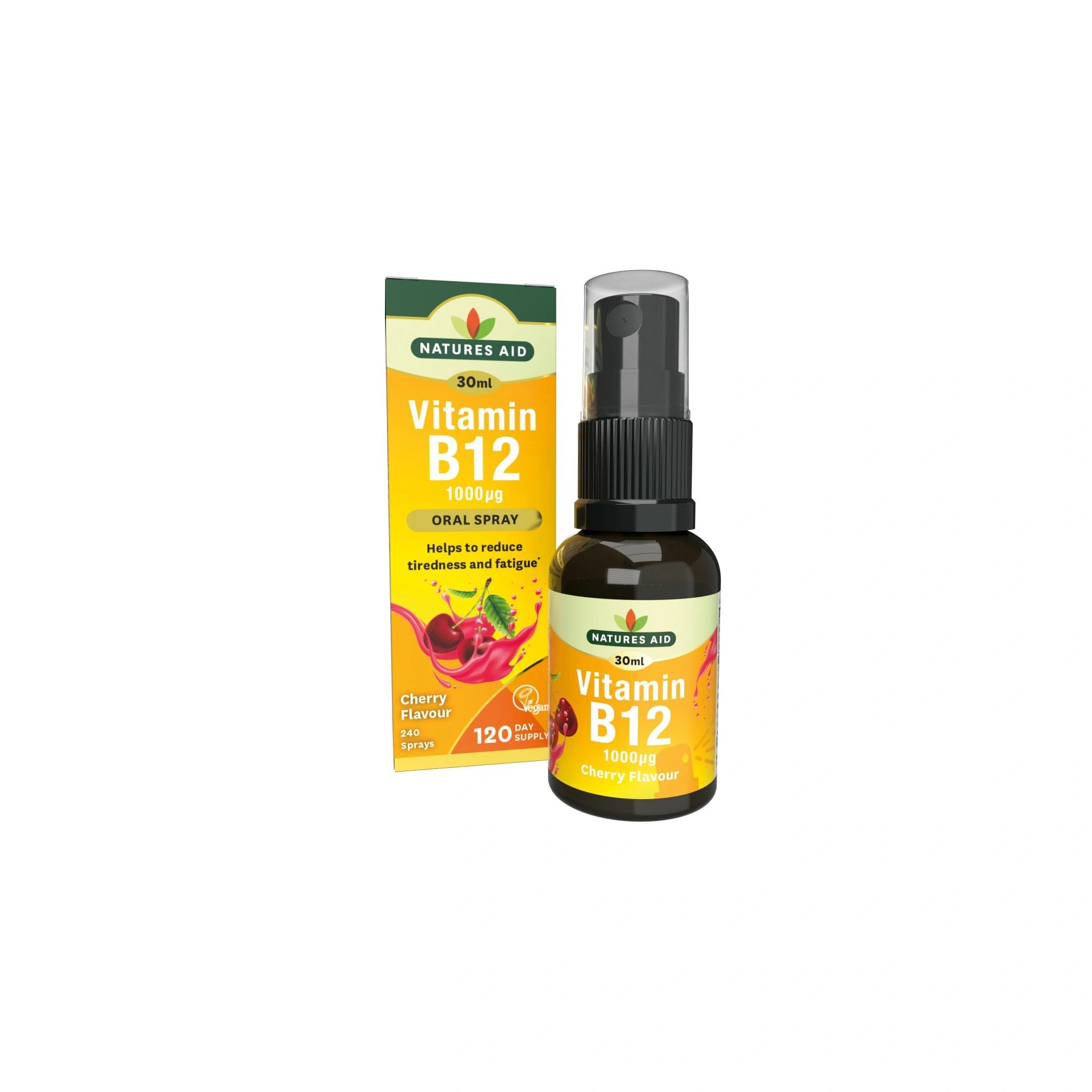 Natures Aid Vitamin B12 Daily Oral Spray 30ml – high-strength B12 support in a convenient oral spray.