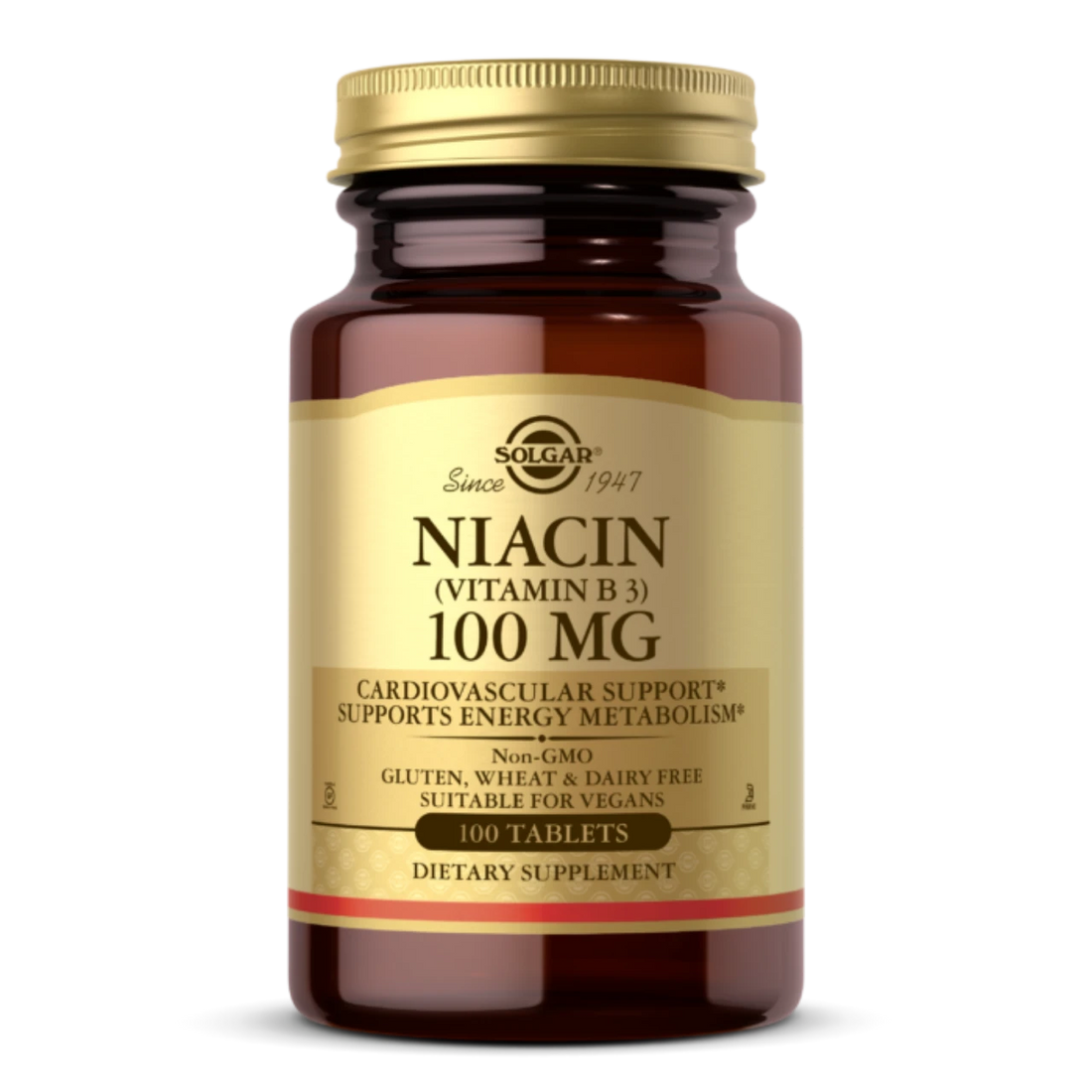 Solgar Niacin (Vitamin B3) 100 mg - Boosts energy and supports skin health.