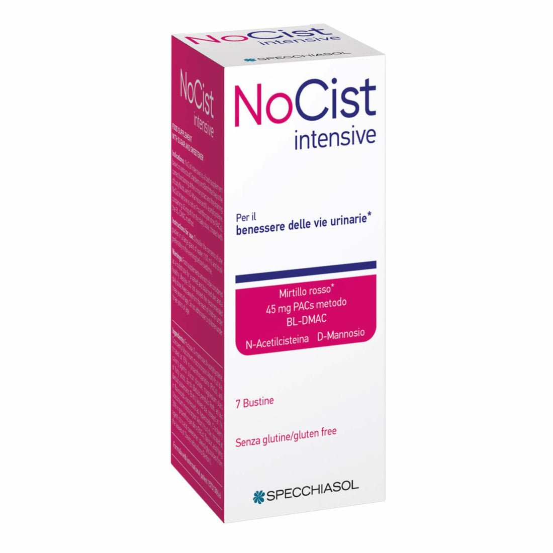 Nocist Intensive supplement with cranberry, birch, D-Mannose, and N-Acetylcysteine for urinary tract health and fluid drainage.