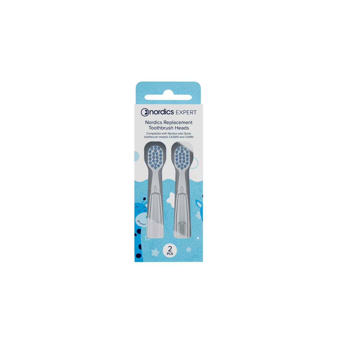 Nordics Kids sonic toothbrush replacement heads 2pcs Blue