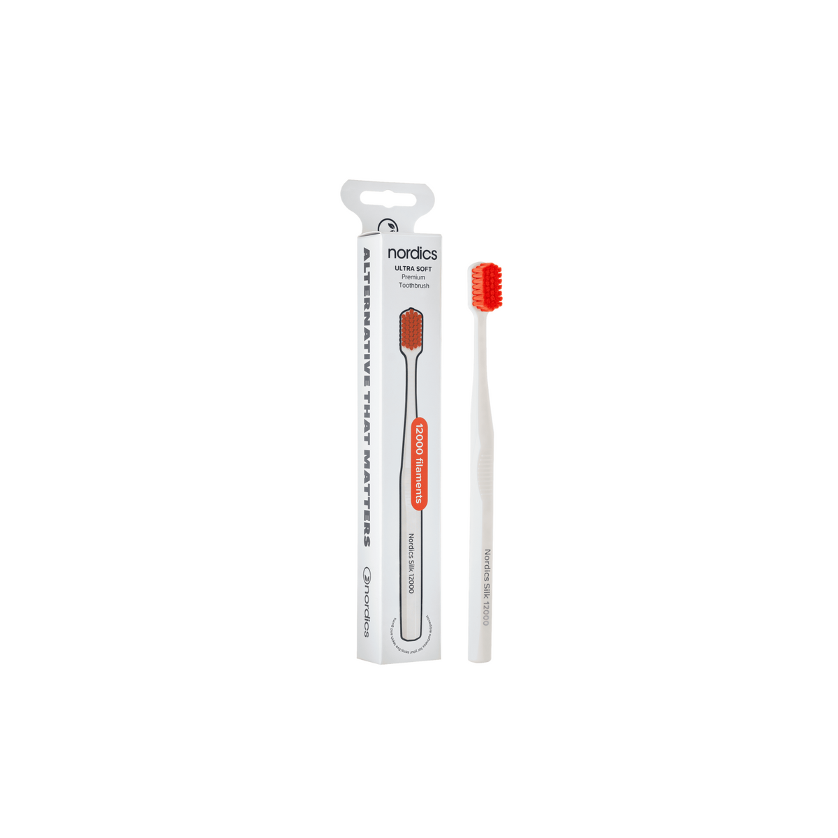 Nordics Premium SILK White/Red Ultra SOFT 12000 toothbrush