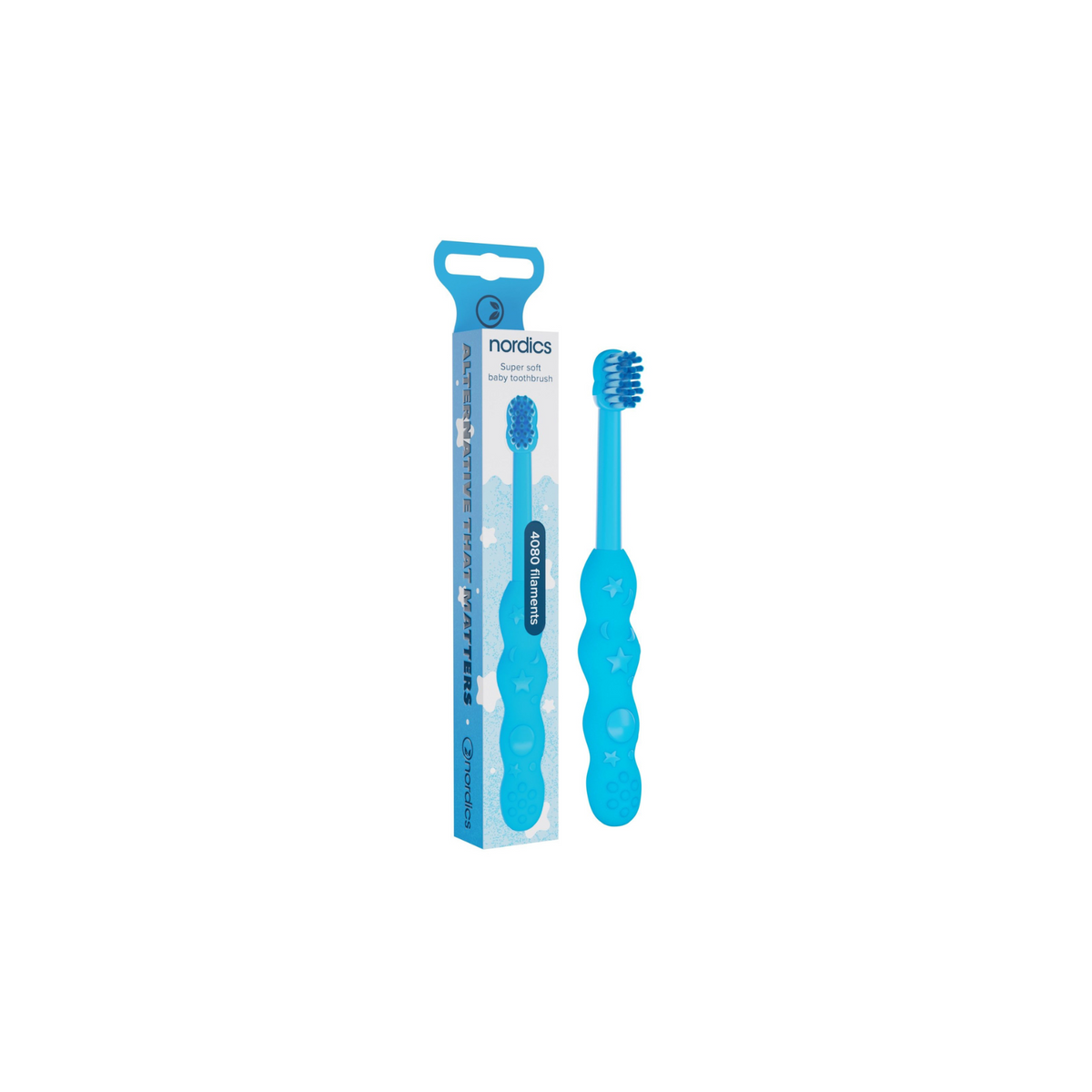 Nordics Bamboo tongue cleaner blue