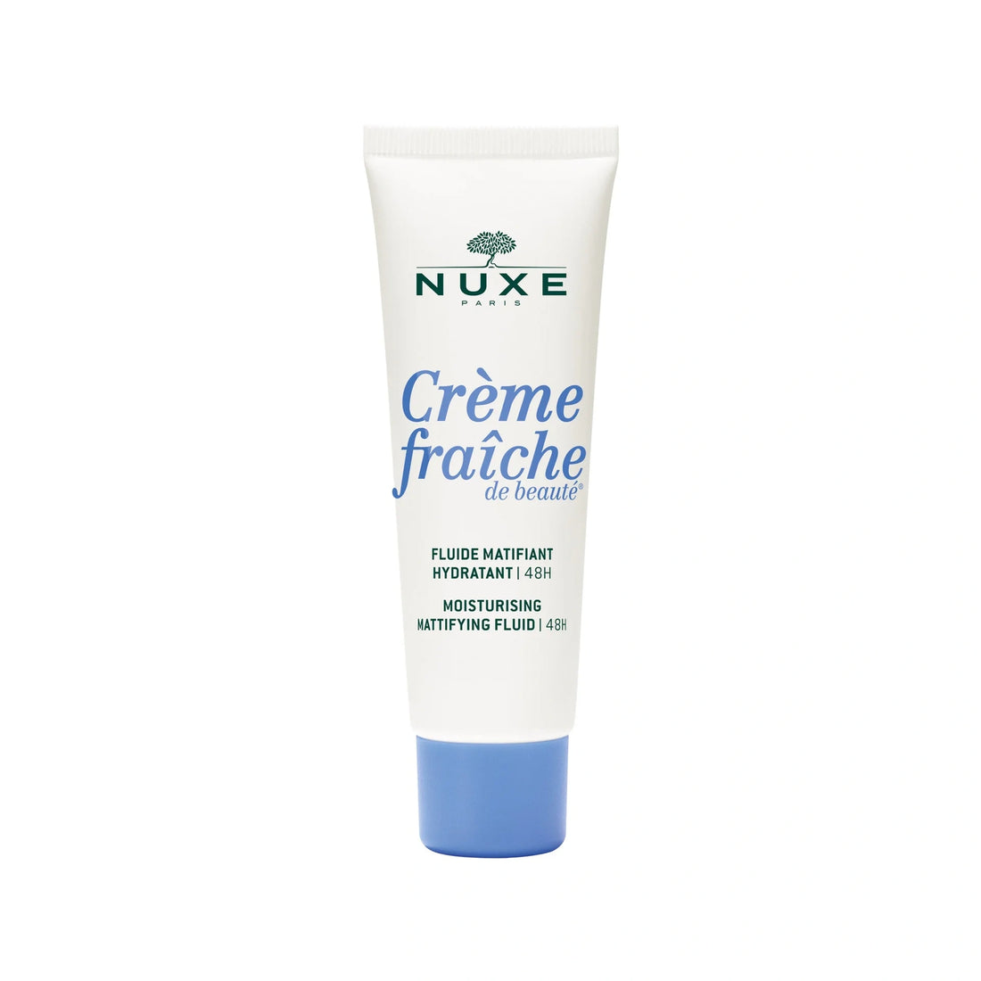 Nuxe Creme Fraiche de Beaute Moisturizing Mattifying Fluid – Ultra-light hydrating and mattifying face fluid with orange blossom scent.