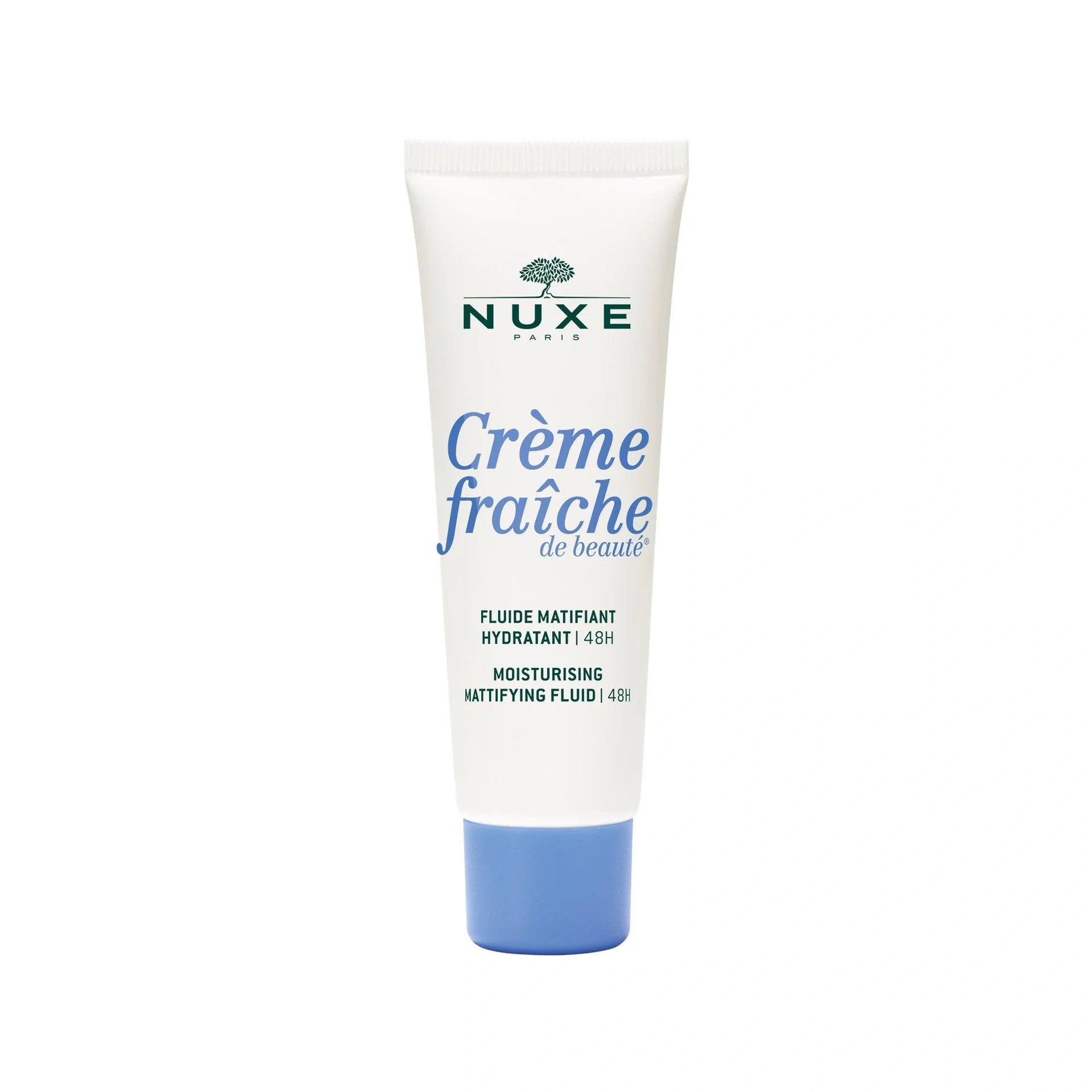Nuxe Creme Fraiche de Beaute Moisturizing Mattifying Fluid – Ultra-light hydrating and mattifying face fluid with orange blossom scent.