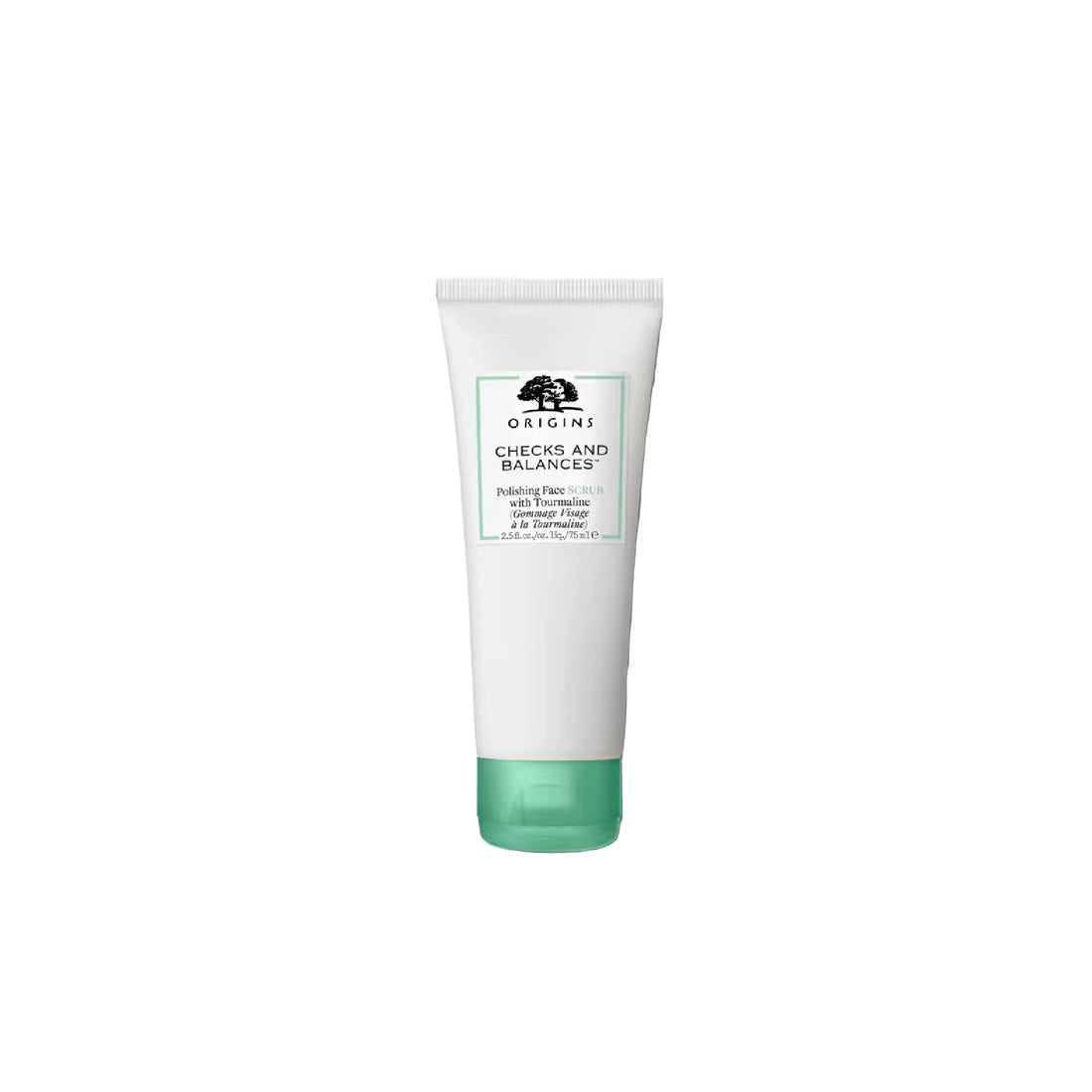 Origins Checks and Balances Polishing Face Scrub – Bamboo and Mineral Silica exfoliator for smooth, refined skin.