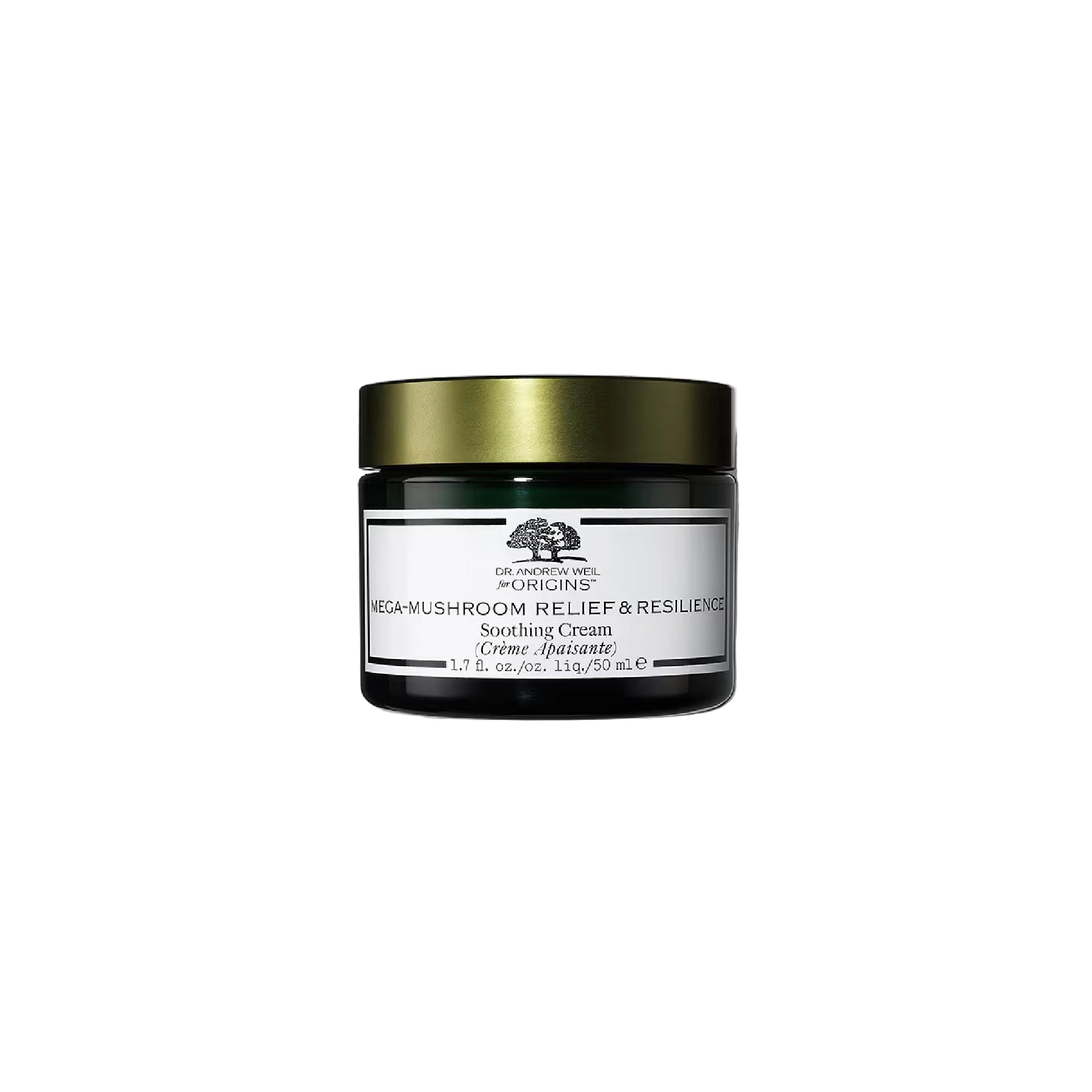 Origins Dr. Andrew Weil Mega-Mushroom Relief &amp; Resilience Soothing Cream – soothing moisturiser with Reishi and Hyaluronic Acid for sensitive skin.