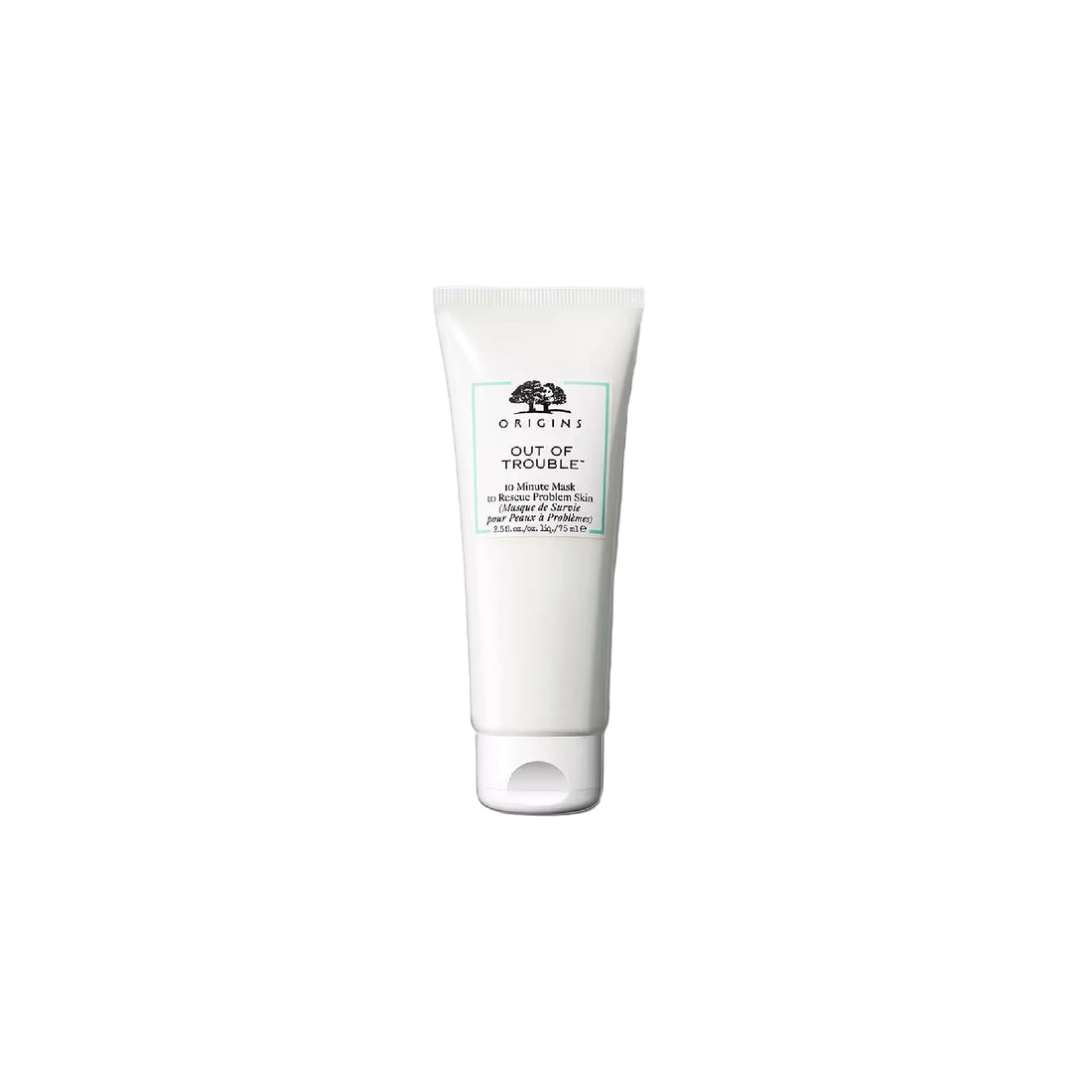 Origins Out Of Trouble 10 Minute Mask to Rescue Problem Skin in a white tube.