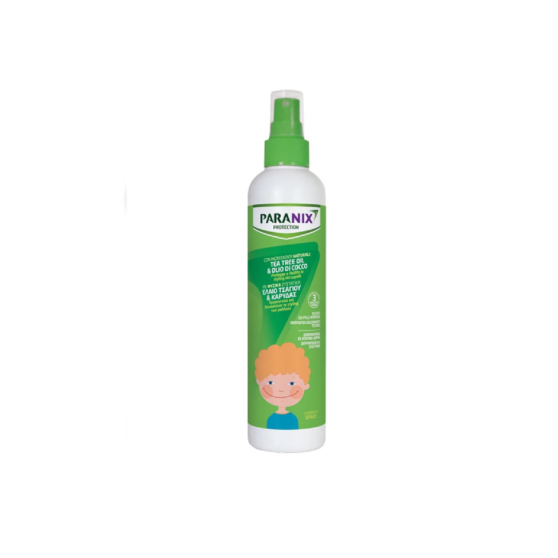 Paranix Protection Spray with Tea Tree Oil and Coconut – Natural lice protection and hair conditioning for kids.