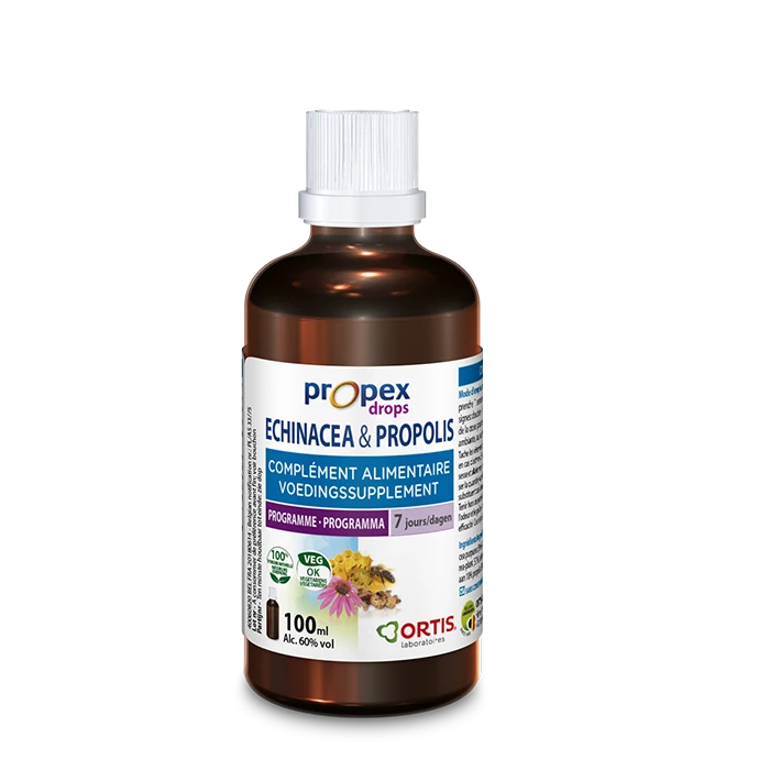 Ortis Propex Drops with Echinacea and Propolis - Immune system support with natural ingredients.
