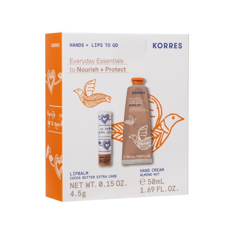 KORRES Almond Nut Hand Cream + Cocoa Butter LipBalm 50ml + 4.5g