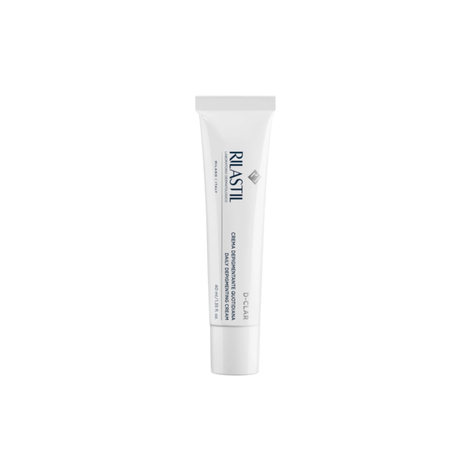 Rilastil D-Clar Daily Depigmenting Cream for reducing hyperpigmentation and brightening the skin.