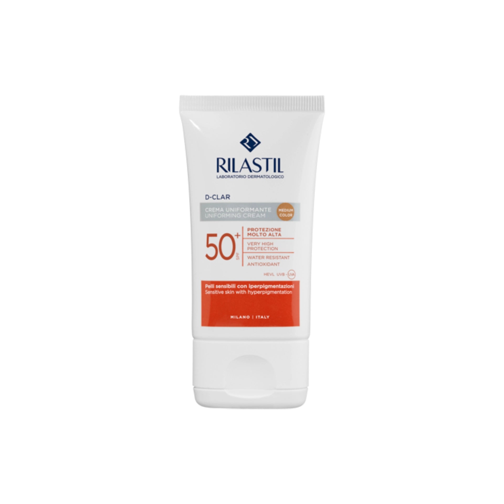 Rilastil D-Clar Uniforming Cream SPF 50+ Light 40ml for photoprotection and even complexion with Claritech Complex.