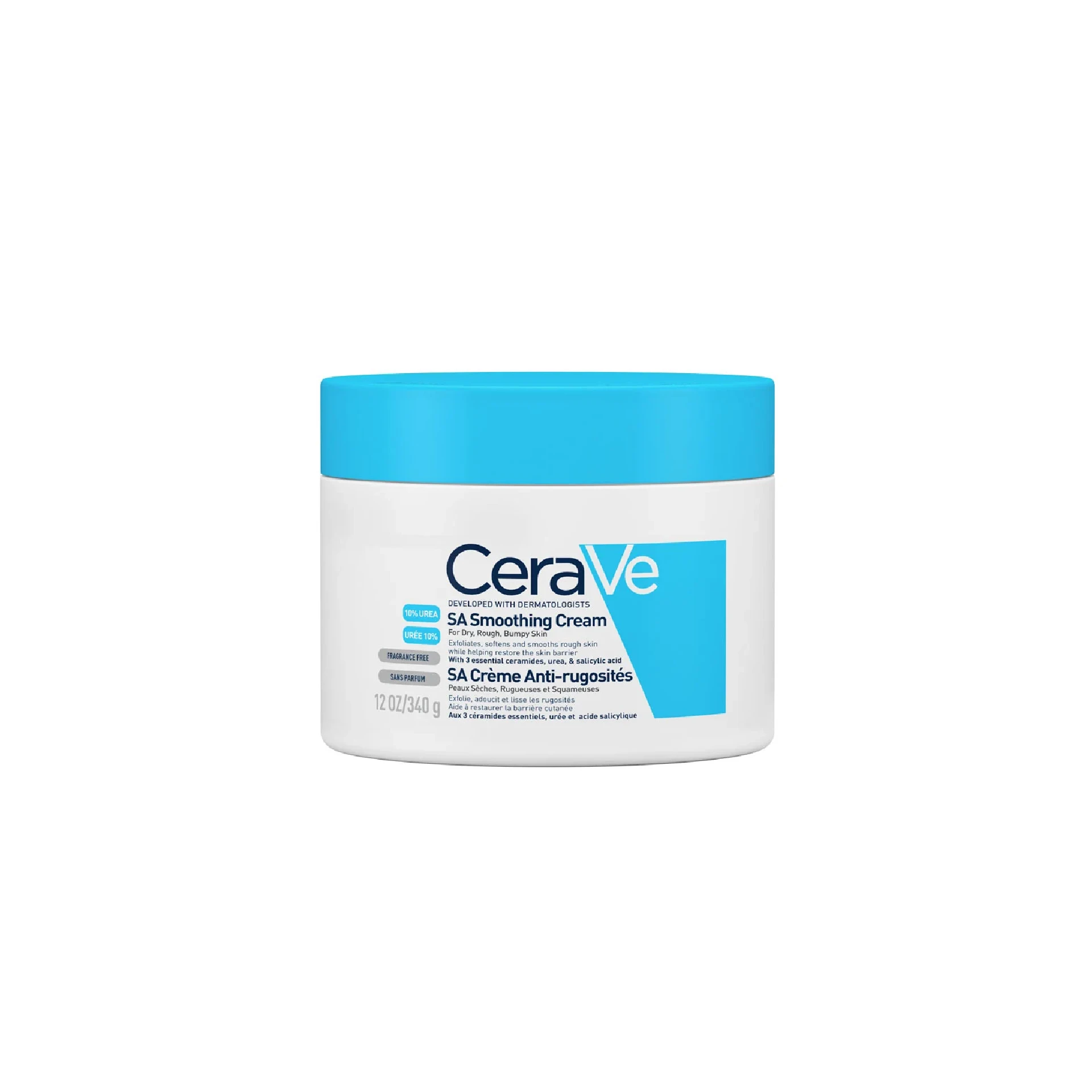 CeraVe SA Smoothing Cream - Exfoliating and moisturizing cream for rough skin.