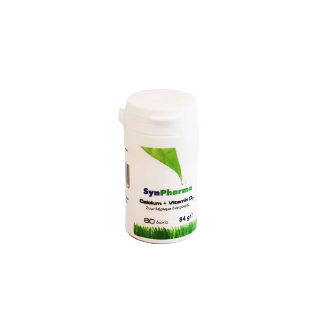 Synpharma Calcium &amp; Vitamin D3 supplement bottle with 60 tablets.