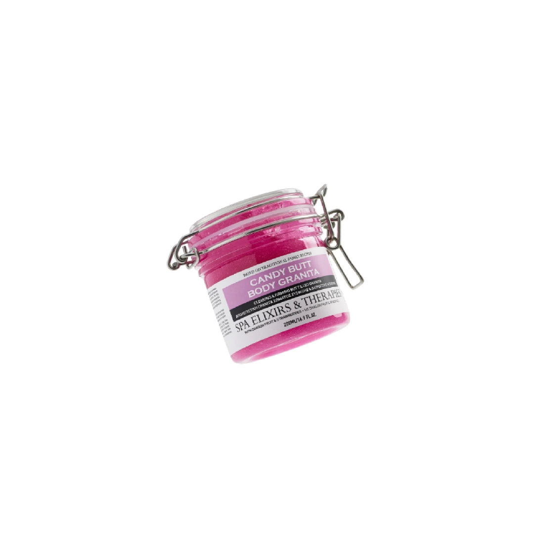 The Pionears Candy Butt Granita – Exfoliating scrub for firm, smooth, and radiant skin with strawberries, dragon fruit, and coconut oil.
