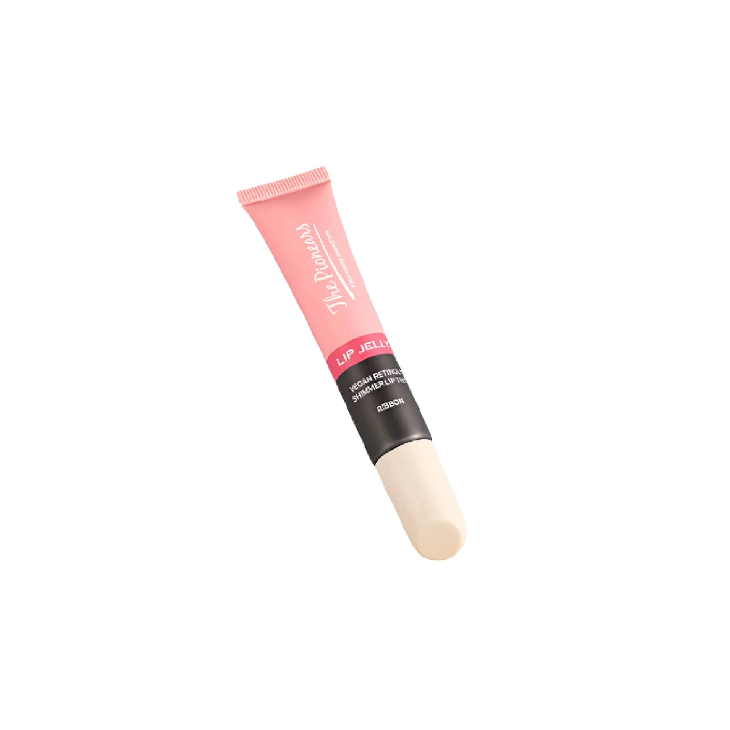 The Pionears Ribbon Lip Jelly – A vegan retinol lip gloss with Bakuchiol, offering hydration, a soft pink tint, and a bubblegum flavor for nourished, smooth lips.