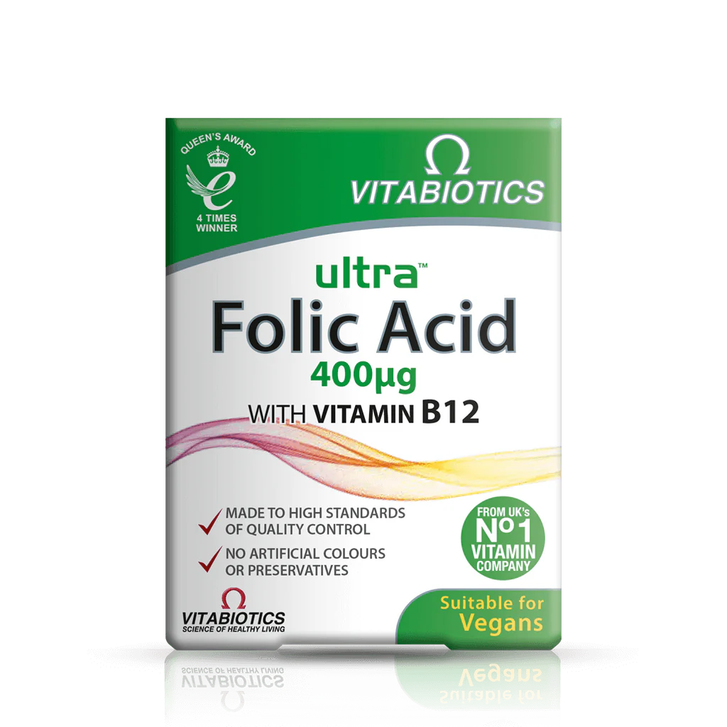 Vitabiotics Ultra Folic Acid - Pregnancy and general health support with folic acid and vitamin B12.