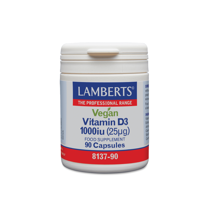 Lamberts Vitamin D3 1000iu Vegan - Supports bone health and immune function.