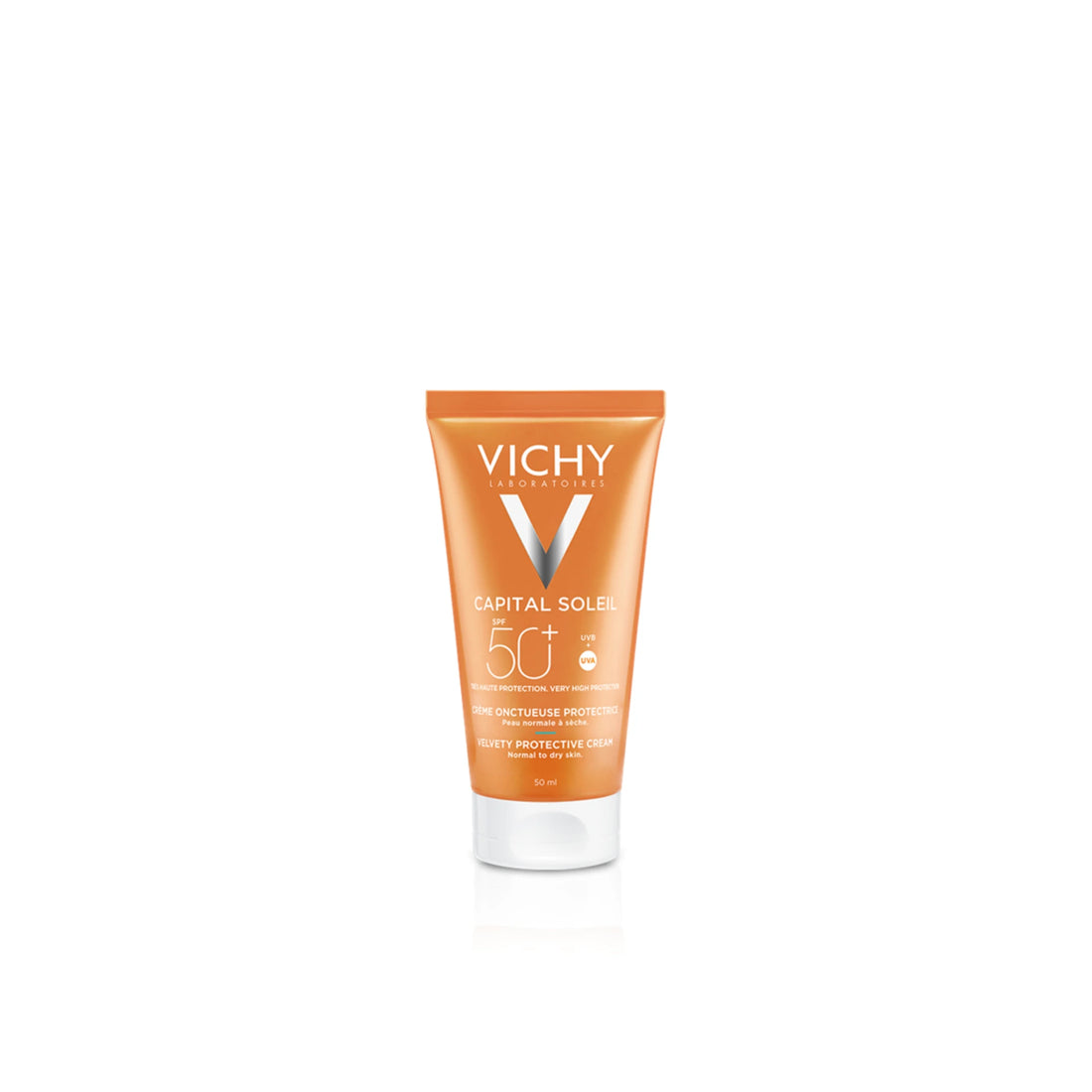 Vichy Capital Soleil Velvety Finish Sunscreen SPF 50 - High protection with a velvety texture for anti-aging care.